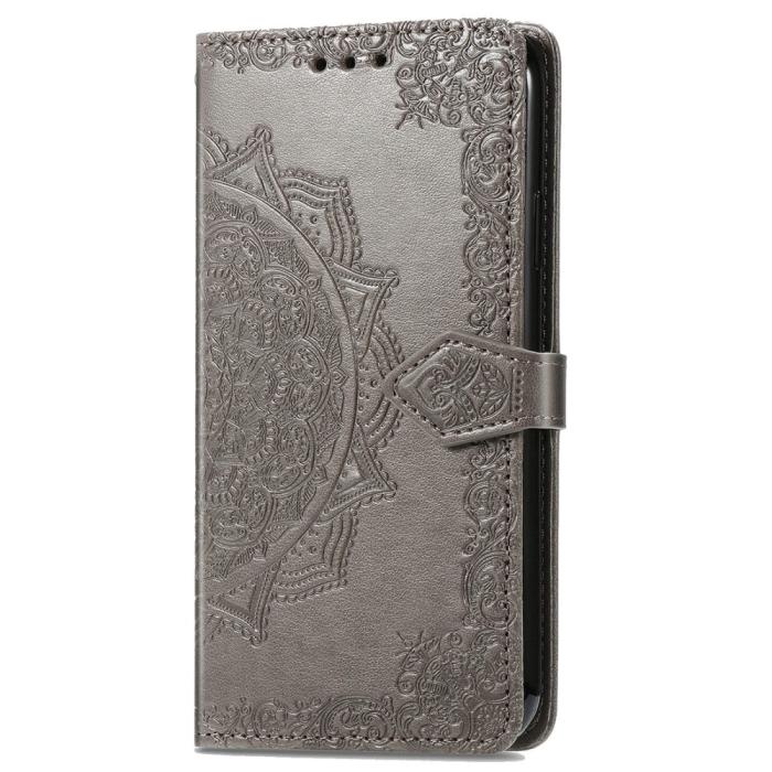 Bild 5,  Xiaomi Redmi Note 14 5G Fodral Läder Mandala Tryck Grå