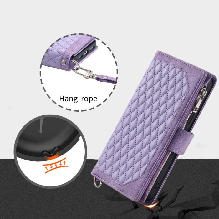 Bild 5,  Motorola Moto G35 5G Plånboksfodral Rhombus Läder Lila