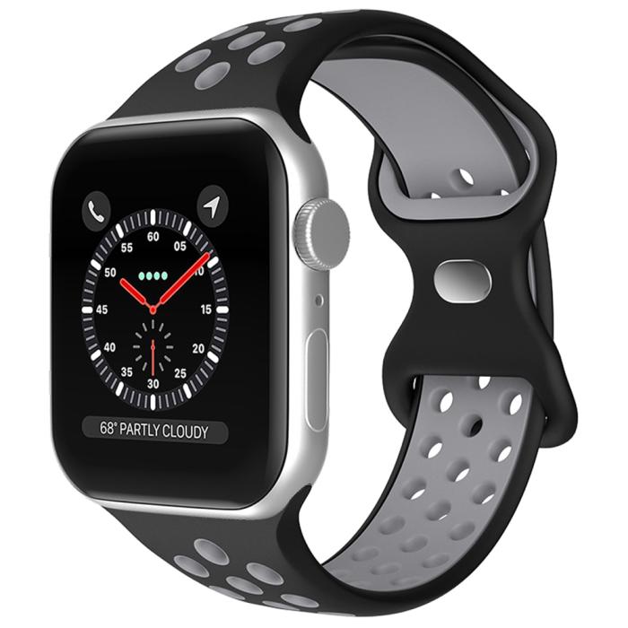 Bild 2, ColorPop Sportarmband Dual-Color Apple Watch 42/44/45/46/49 mm (M/L) Svart/Grå