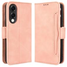  Samsung Galaxy S25 Edge Fodral Med Avtagbart Kortfodral Rosa