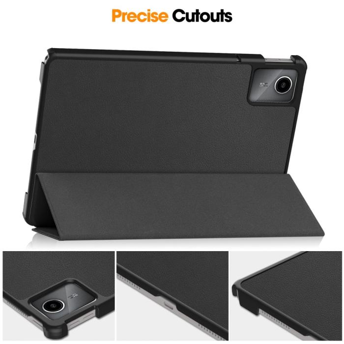 Bild 6,  Lenovo Tab M11 Fodral Tri-Fold Läder Svart