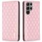 BINFEN BINFEN Galaxy S25 Ultra Fodral Flip Diamond Läder Rosa