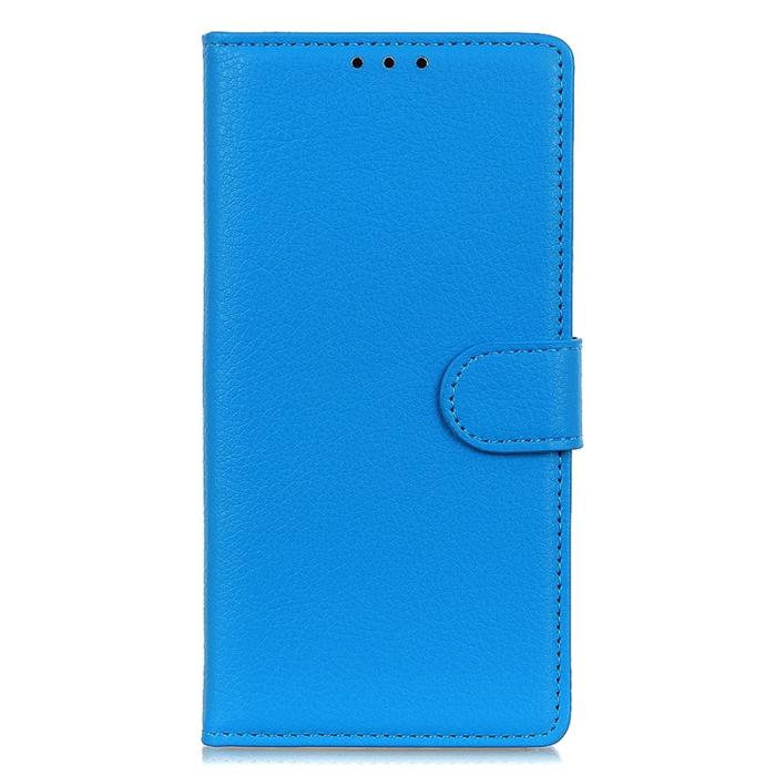 Bild 6,  Sony Xperia 5 V Fodral Litchi Läder Blå