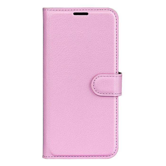 Bild 5,  Samsung Galaxy S25 Fodral Litchi Läder Ljus Rosa