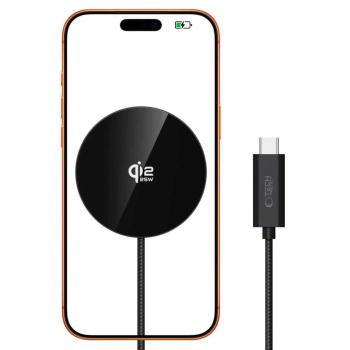 Bild 2, Tech-Protect Tech-Protect 25W Qi2.2 Trådlös Magnetisk MagSafe Laddare Svart