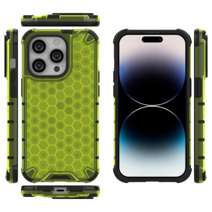 Bild 4,  iPhone 15 Pro Max Skal Honeycomb Shockproof Grön