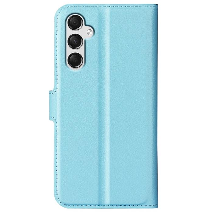 Bild 6,  Samsung Galaxy A25 5G Fodral Litchi Läder Ljus Blå