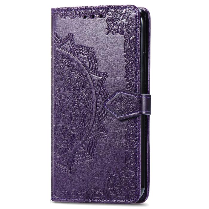 Bild 5,  Xiaomi Redmi Note 14 5G Fodral Läder Mandala Tryck Mörk Lila