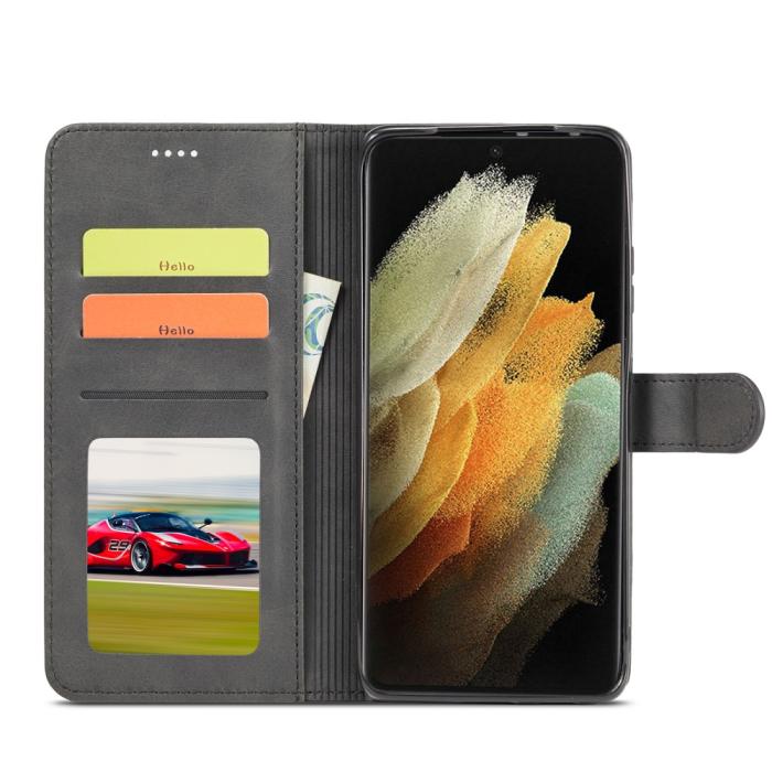 Bild 5, LC.IMEEKE Samsung Galaxy S21 Ultra - LC.IMEEKE Läder Fodral - Svart