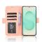  Samsung Galaxy S25 Edge Fodral Med Avtagbart Kortfodral Rosa