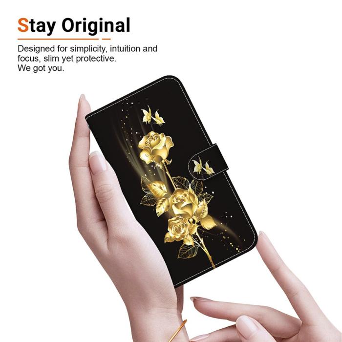 Bild 4,  Samsung Galaxy A27 5G Fodral Läder Blommor Guld