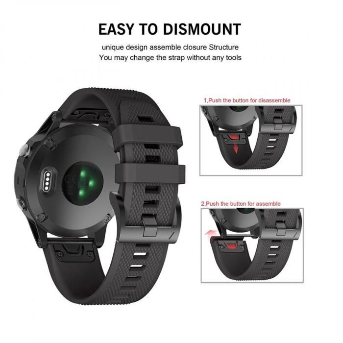 Bild 3, Tech-Protect Tech-Protect Garmin Fenix 5/6/6 Pro/7 Armband Smooth Svart