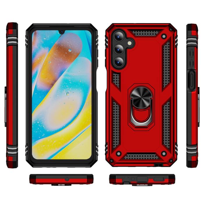Bild 2,  Samsung Galaxy A15 5G Skal Armor Ring Hybrid Röd
