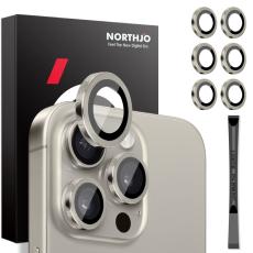 NORTHJO NORTHJO iPhone 14 Pro/Pro Max/15 Pro/Pro Max Linsskydd 2-PACK Champagne
