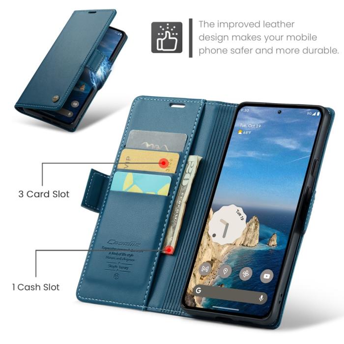 Bild 6, CASEME CASEME Google Pixel 9a Fodral RFID Läder Blå