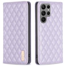 BINFEN BINFEN Galaxy S25 Ultra Fodral Flip Diamond L&auml;der Lila