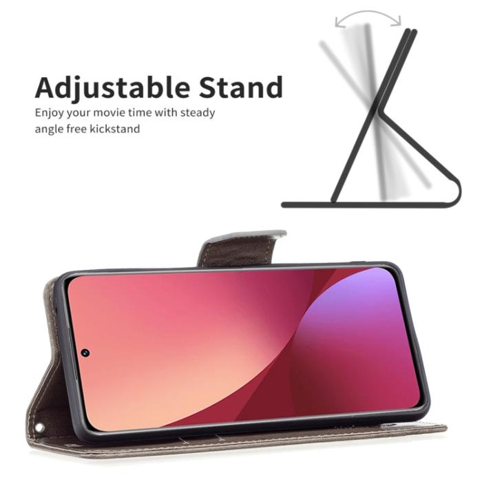 Bild 3,  Xiaomi 12 Fodral Tryck Butterfly Grå