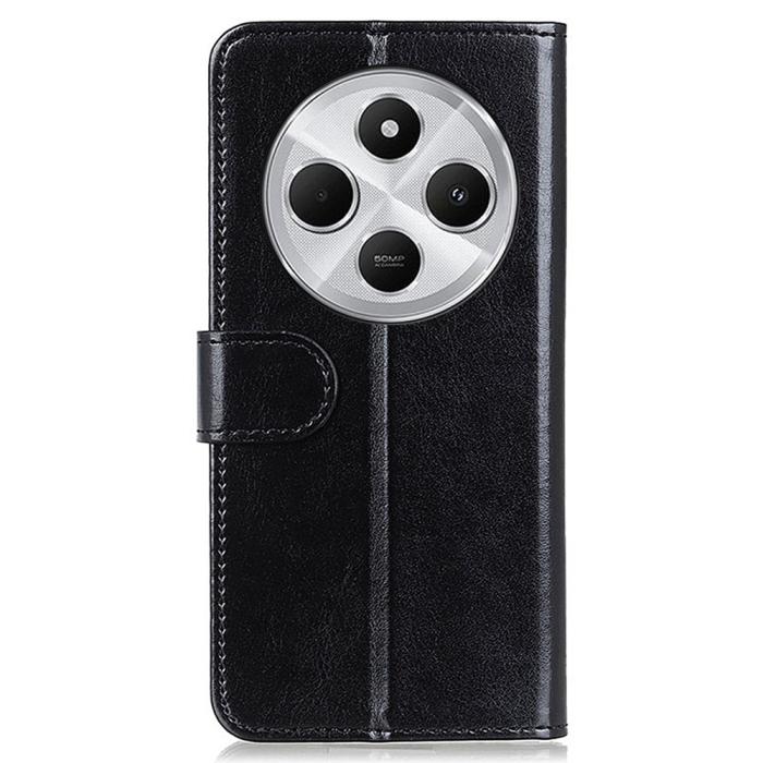 Bild 6,  Xiaomi Redmi 14C Plånboksfodral Crazy Horse Läder Svart