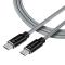 Tactical Tactical 30cm 100W 5A USB-C/USB-C Laddkabel Nylon Grå