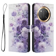  Honor Magic7 Lite Fodral Med Tryck Lila Rosor