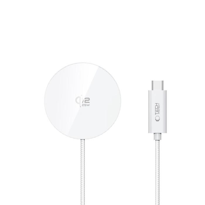 Bild 3, Tech-Protect Tech-Protect 25W Qi2.2 Trådlös Magnetisk MagSafe Laddare Vit