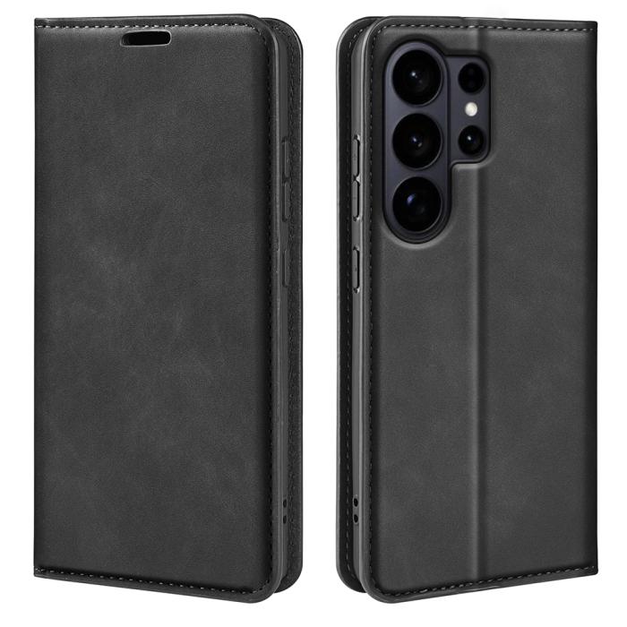 Bild 5,  Samsung Galaxy S26 Ultra Fodral Flip Skin Touch Läder Svart