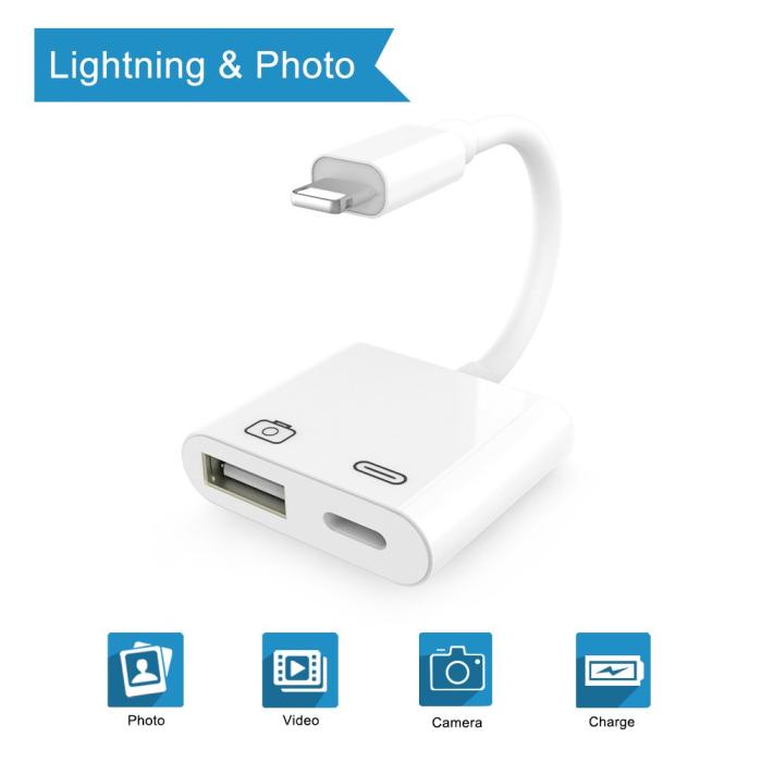Bild 2,  Lightning Till USB 3-kameraadapter Vit