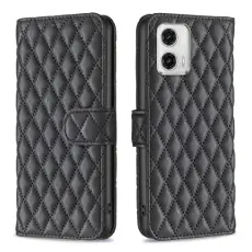  Motorola Moto G73 5G Fodral Diamond L&auml;der Svart