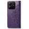  Xiaomi Redmi Note 14 5G Fodral Läder Mandala Tryck Mörk Lila