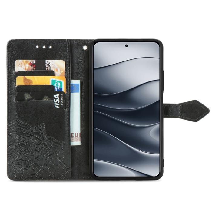 Bild 2,  Xiaomi Redmi Note 14 5G Fodral Läder Mandala Tryck Svart