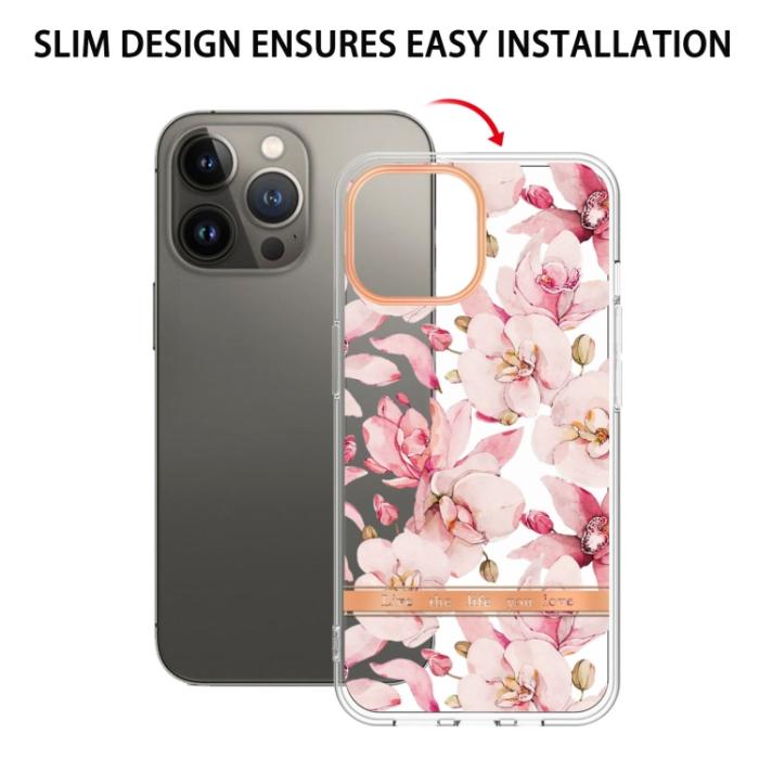 Bild 2,  iPhone 15 Pro Skal Med Tryck Rosa Gardenia