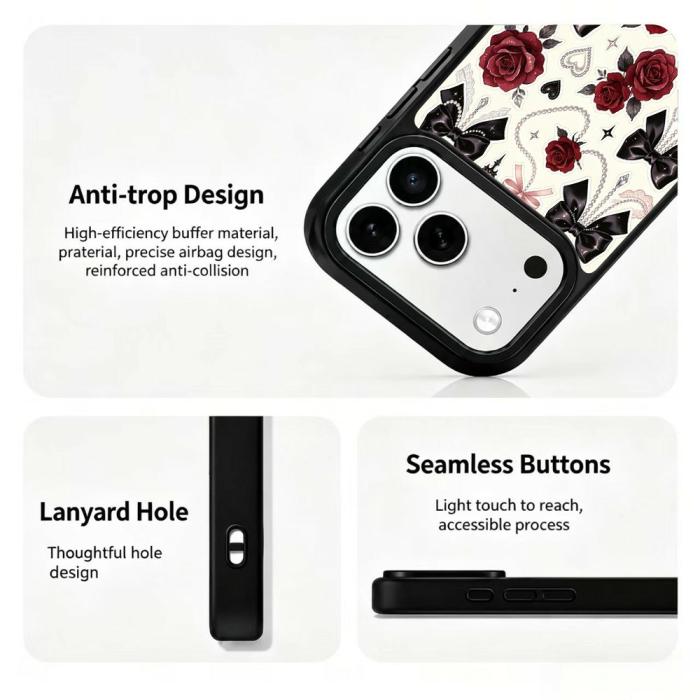 Bild 3,  iPhone 18 Pro / 17 Pro Skal MagSafe UV-Mönster Rosor