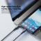 ESSAGER ESSAGER 1m 240W PD USB-C - USB-C Nylonkabel Svart