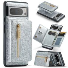 DG.MING DG.MING Google Pixel 8 Pro Skal Magnetisk Pl&aring;nbok Glitter Silver