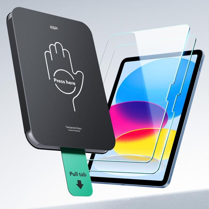 Bild 4, ESR ESR iPad 11 2025/10.9 2022 2-PACK Skärmskydd UltraFit Härdat Glas