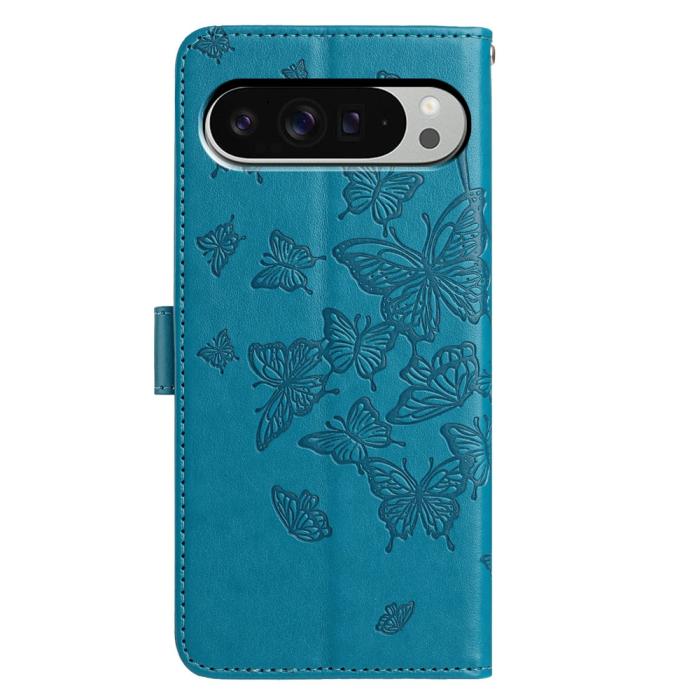 Bild 5,  Google Pixel 10 Pro XL/ 9 Pro XL Fodral Fjäril Tryck Blå
