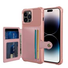  iPhone 14 Pro Skal Med Pl&aring;nboksfunktion Ros&eacute;guld