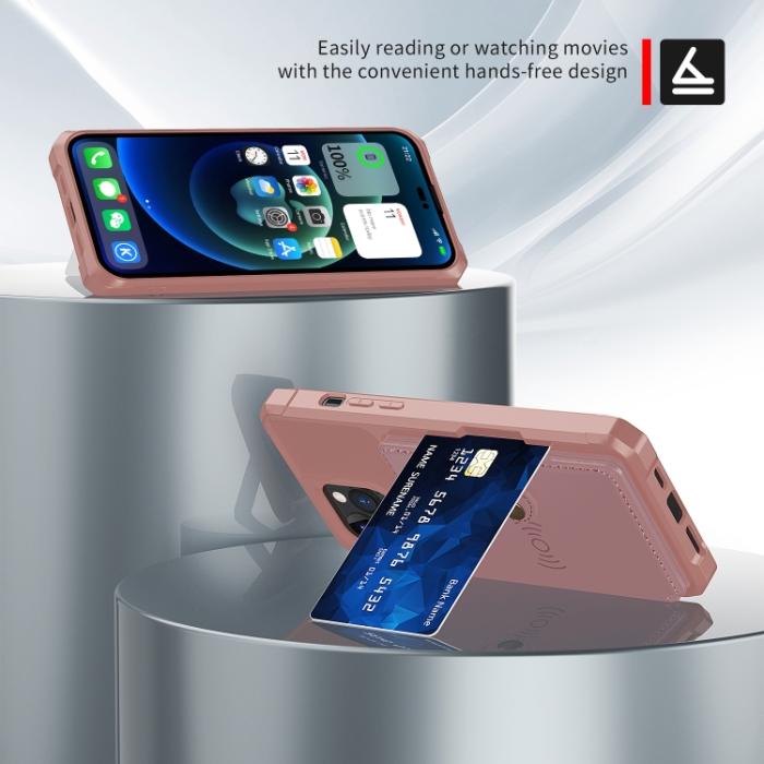 Bild 2,  iPhone 14 Pro Skal Med Plånboksfunktion Roséguld