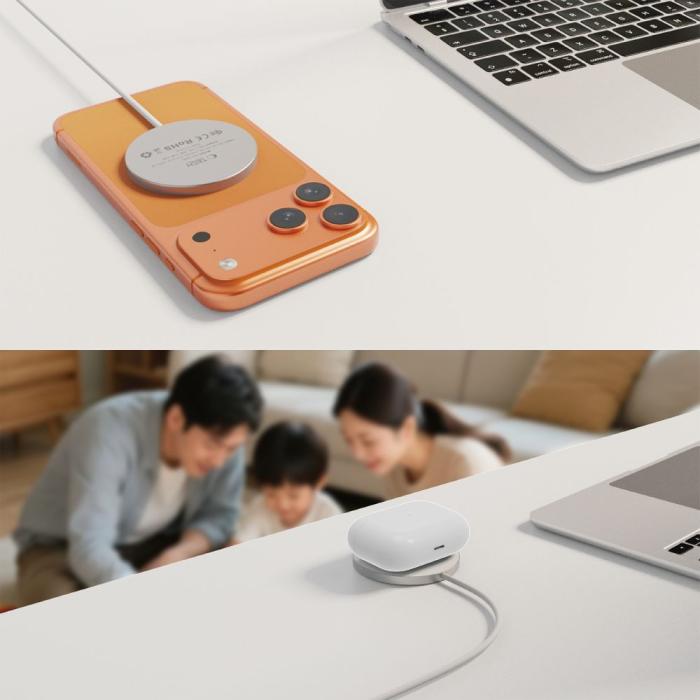 Bild 6, Tech-Protect Tech-Protect 25W Qi2.2 Trådlös Magnetisk MagSafe Laddare Vit