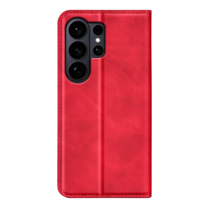 Bild 3,  Samsung Galaxy S26 Ultra Fodral Flip Skin Touch Läder Röd