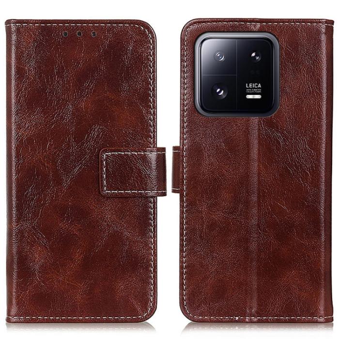 Bild 2,  Xiaomi 13 5G Fodral Crazy Horse Retro Läder Brun