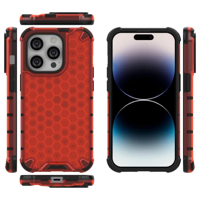 Bild 4,  iPhone 15 Pro Max Skal Honeycomb Shockproof Röd