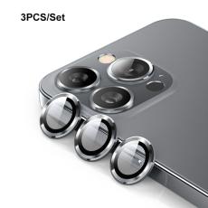 ENKAY ENKAY iPhone 15 Pro / 15 Pro Max Linsskydd Aluminium H&auml;rdat Glas