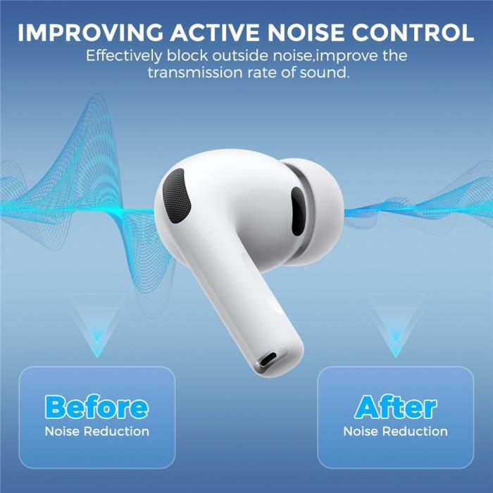Bild 3, AHASTYLE AHASTYLE 3-PACK AirPods Pro 3 Öronpluggar Silikon Vit
