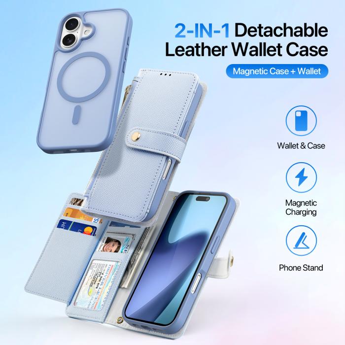 Bild 3, DUX DUCIS DUX DUCIS iPhone 17 2in1 Magnet Fodral Lawa Series Ljus Blå