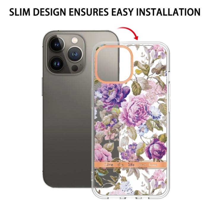 Bild 2,  iPhone 15 Pro Skal Med Tryck Lila Pion