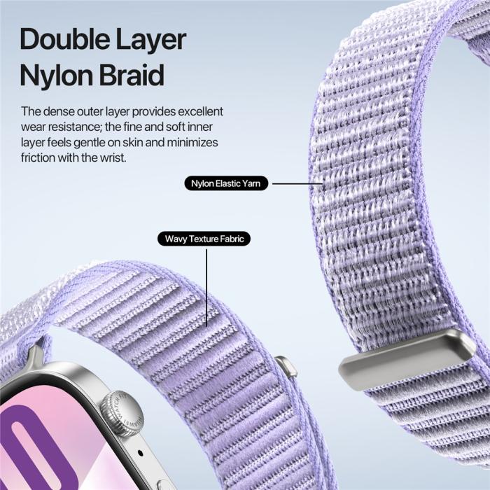 Bild 6, DUX DUCIS DUX DUCIS Huawei Watch Fit 4 Pro/4/3 Armband Nylon Loop Lila