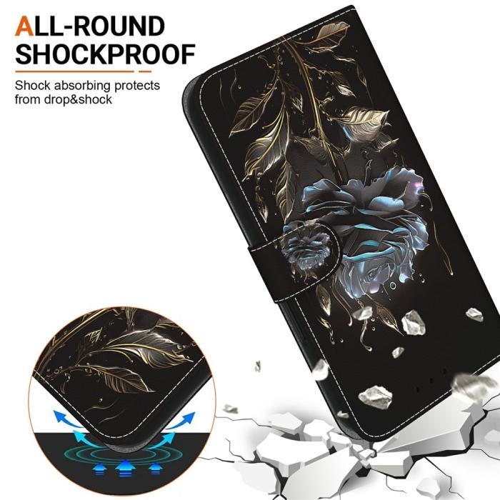 Bild 3,  Samsung Galaxy A27 5G Fodral Läder Blomma Svart