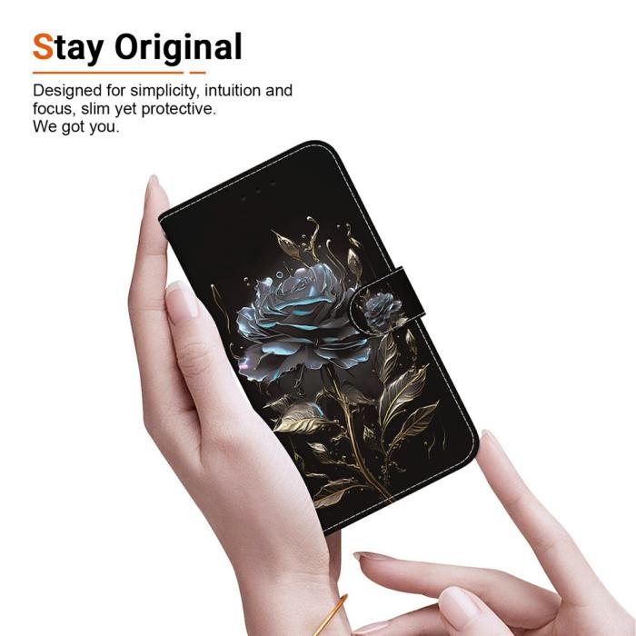 Bild 4,  Samsung Galaxy A27 5G Fodral Läder Blomma Svart