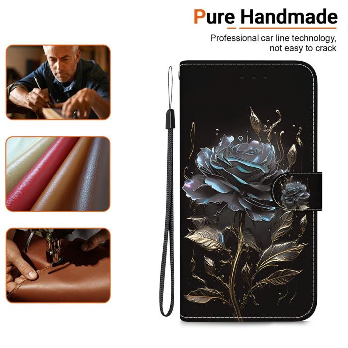 Bild 5,  Samsung Galaxy A27 5G Fodral Läder Blomma Svart
